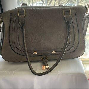 Medium Light Gray Shoulder Crossbody Bag Purse Unbranded Gold Hardware